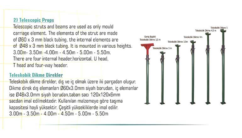Teleskobik Dikme Direkler
